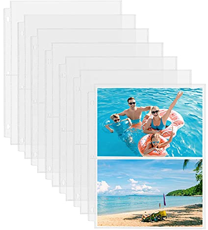 Fabmaker 30 Pack Photo Pages, (5x7, for 120 Photos) Photo Sleeves for 3-Ring Binder Clear Archival Photo Pages Top Loading Photo Album Refill Plastic Binder Sleeve Photo Pockets 2 Pockets Per Page