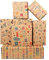 Geburtstag Geschenkpapier,12 Blatt Kraft Geschenkpapier mit Juteschnüren, Aufklebern und Anhängern,Gefaltetes Geburtstags Geschenkpapier,50x70cm Recycling Geschenkpapier für Jeden Geburtstags Anlass