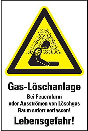 Schild I Warn-Kombischild CO2-Löschanlage, Kunststoff, 200x300mm, DIN EN ISO 7010 W041