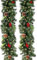 270cm Guirlande Sapin Artificiel Nëol Lumineuse Vert avec 50 LEDs,230 Tete,Pomme de pin Fruit Rouge,Couronne Sapin Noël pour décoration Cheminée Porte Escalier (270CM, Guirlande avec LED)
