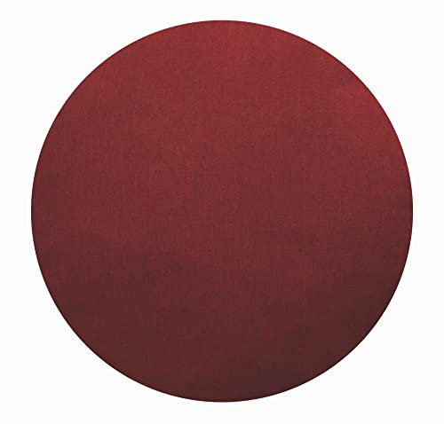 Kissenbezug Leinen Optik Bordeaux 80 cm Rund Weich Dekorativ fein strukturiert Kissenbezüge für Sofa Wohnzimmer Schlafzimmer Dekokissen mit verstecktem Reißverschluss Couchkissen