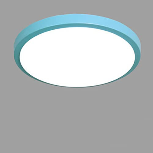 sxysxysxy LED Schlafzimmer Deckenleuchte Modern Rund Panel Kinder Deckenlampen Acryl küchenlampen 18W Gang Deckenbeleuchtung Badlampe Weißes Licht 6000K Flur Balkon Wohnzimmer Eingang Ø27cm,Blau