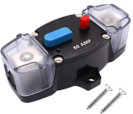 Auto Audio Leistungsschalter, 12V-48V Automatische Sicherung Leistungsschalter Reset Sicherung Halter für Car Audio System Schutz Leitungsschutzschalter (60A)