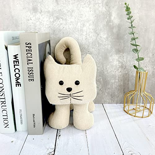 Interior Door Stopper Fabric Doorstops Decorative Cat (Beige Long Legged cat)