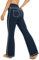 G4Free Yogahose Damen Schlaghose Yoga Stretch Hosen Damen Hohe Taille Bootcut Jeans Freizeithose Sporthose Training Fitness Arbeit Marineblau,M