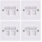 LEENUE RJ45 Socket Cat6, Double Socket RJ45 Network Wall Plate 2 Port with Keystone Jack, 4 Pack White