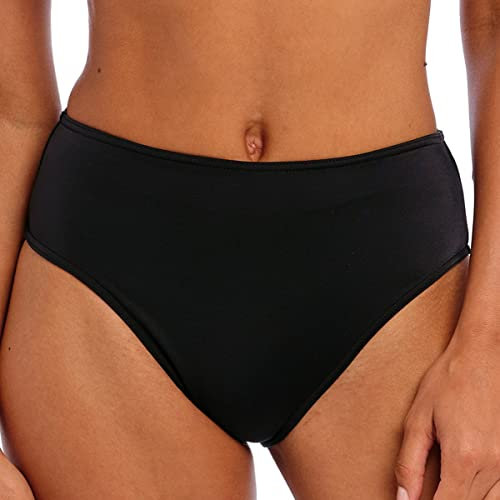 Freya Women's Jewel Cove High Waist Bikini Brief Bottom, Plain Black, XS
