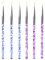 6 pièces Pinceaux en Détail à Ongles, Pinceaux Peinture Professionnels Pinceaux en Détail à Ongles Trousse pour DIY Nail Art Designs, Bleu + Violet