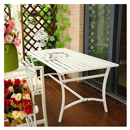 SERUMY Couchtisch Outdoor Tisch Balkon Kaffeetisch einfach Moderne Eisentisch Wohnzimmer Kleiner Wohnung kreativer rechteckiger Kaffeetisch Beistelltisch (Color : C)