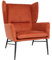 Lounge-Sessel HWC-L62, Ohrensessel Cocktailsessel Sessel Polstersessel, Stoff/Textil Metall - Terracotta-braun