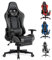 FOXSPORT Ergonomic Gaming Chair, PC Gaming Chair, Executive chair, office chair, Armchair for gaming and work (black grey, With Footrest)