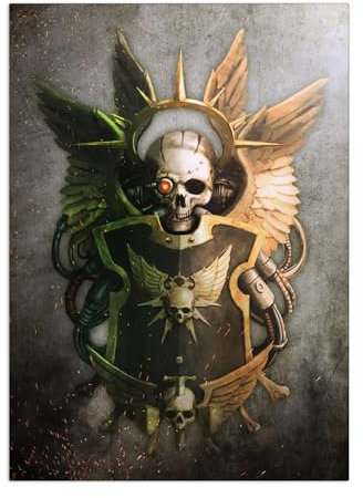 Displate Offiziell Warhammer MetallPoster Magnetische Befestigung Inklusive Lizenziert Bilder Hochwertiges Poster Warhammer 40,000 Emblems - Space Marines 1 45 cm x 32 cm
