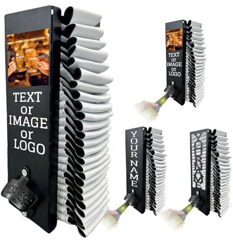 Custom Can Cooler Holder with Bottle Opener Personalised Cooler Dispenser with Photo Text Customised Wall Mounted Metal Can Cooler Holder Cool Stuff Gift for Men Women