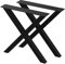 BK Styl 2 Stück Tischbeine Metall Schwarz X-Form | Tischgestell aus 60x60mm Profilen | Tischkufen Tischfüße Möbelbeine für Schreibtische & Esstische I Stahl Pulverbeschichtet I DIY (715x720mm Black)