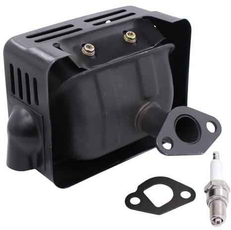 Auspuff Schalldämpfer mit Auspuffrohr Dichtung Motor Zündkerze Auspuffblende Krümmer für Honda GX 160 GX200 GX160 GX140 GX110 GX120 168F GX 140 GX 120 Rasenmäher Generator Stromgenerator Wasserpumpe