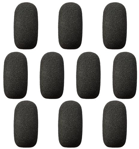 10 Pack Mini Small Size Foam Windscreen for Headset Microphone, High Density Foam Mic Covers for Headset Protection for Lavalier and Lapel Mic