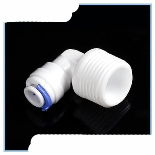 5 Stück 1/4 Zoll OD Rohr auf 1/2 Zoll männlich Winkelstück Schnellverbinder RO Wasserreiniger Osmose Aquarium System Anschluss Fitting Standard