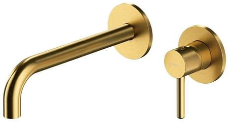 Omnires Y1215HLGLB Y Einbauwaschtischarmatur mit langem Auslauf, Brushed Gold