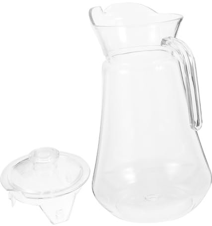 LABRIMP Pichet à Eau 2l En Acrylique Couvercle Anti-fuite Bouilloire à Boissons Froide Matériau Alimentaire Pique- Et Barbecues Usage Domestique Et Extérieur Pour Jus Thé Glacé Et Eau