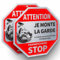 Ashoaza Attention Chien, Panneau Propriété Privée Aluminium, 2 Stop Propriété, Panneaux de Vidéosurveillance Je Monte La Garde Octogonal (Cm 20 x 20)