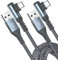 AviBrex Cable USB C 3.1A Carga Rapida,[2pack 1.5m] Cable de Carga USB C Ángulo Tipo C Cable de Nylon para i Phone15/ i Phone16 Pro Max Plus, Sam sung Galaxy S24 S23 S22, S21, S20 S10 S9, S8