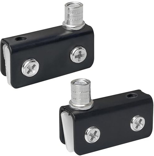 8 PCS Adjustable Glass Door Hinge Clamps Pivot Hinges (Black)