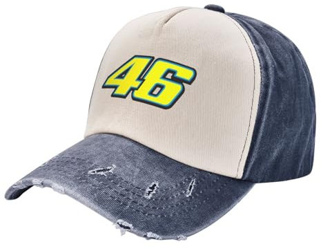 HEBUOUI Sonnenhut Männer Vr-46 Motorsport Racing Baseballmütze Classic Distressed Washed Kopfbedeckung für Männer Frauen Outdoor Workouts Geschenk Kappen Hut Papa Geburtstagsgeschenke