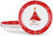 VEWEET, Série CHRISTMASTREE, Ensemble de 4 Bols à Pâtes en Porcelaine | φ26.7cm 1440ml | Grands Bols à Salade pour Fête de Noël | Passe au Lave-vaisselle et au Micro-ondes | Rouge et Blanc