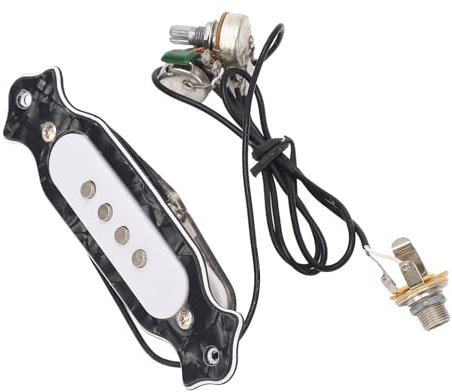 Walfront Micro de Guitare électrique, Bobine de Cuivre de Remplacement de Micro de Guitare à 4 Cordes, de Acoustique pour Enregistrement de Musique de Guitares électriques