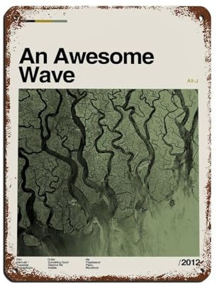 KJUFE An Awesome Wave Poster, Blechschild, Vintage, Metall, Pub, Club, Café, Bar, Zuhause, Wandkunst, Dekoration, Poster, Retro, 30 x 40 cm