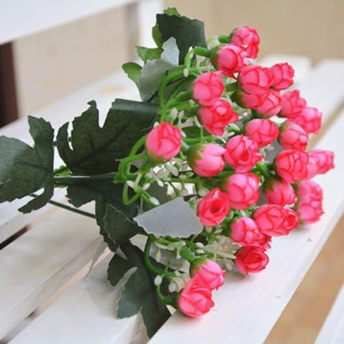 Hochzeit Home Decor Seide Blume Rose Bud Bouquet Gelb Rose Rot Lotus (Rosa)