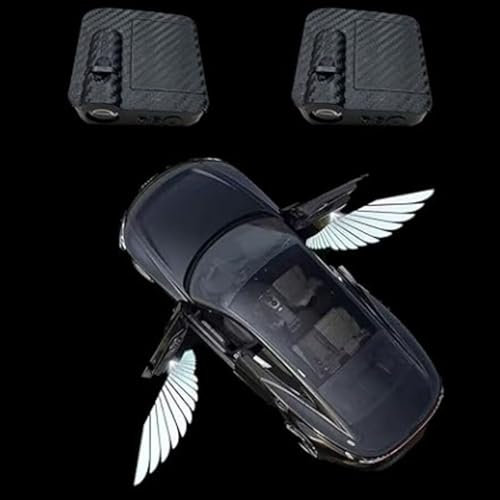 yufana 2 Stücke Autotür Willkommenslicht, Auto tür LED Logo Projektor Licht, LED Türprojektoren, Welcome Light (Schwarz308)