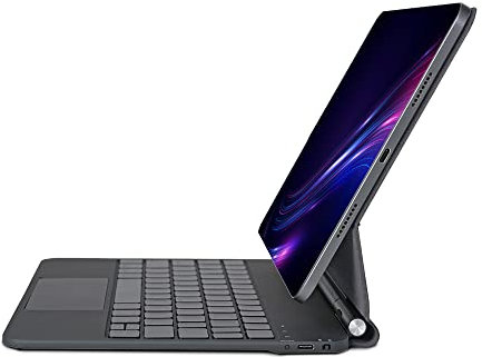 Magic Keyboard for iPad Pro 12.9 inch (3rd,4th,5th and 6th gen) and iPad Air 13 (M2 2024/ M3 2025), Easy-Set Magnetic iPad Pro12.9/Air 13 m2 m3 Case with Keyboard, Built-in trackpad, Backlit (Black)