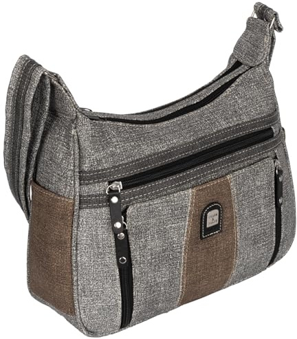 EAAKIE Damen Tasche, Schultertasche, Handtasche, Umhängetasche mit Leder Optik und vielen Fächern