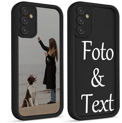 Xylota Personalisierte Handyhülle für Samsung Galaxy A14 4G/5G 6,6'', Personalisiert Hülle mit Selbst Gestalten Eigenem Bild Text Foto Schutzhülle, Individuelle Design Case für Samsung A14,Schwarz