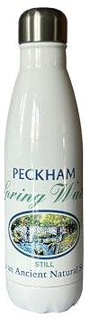 Only Fools and Horses The Peckham Spring Travel Water Bottle Flask – Tea, Coffee, Cold Drink – Funny Gift for Fans of Classic British TV Comedy - White
