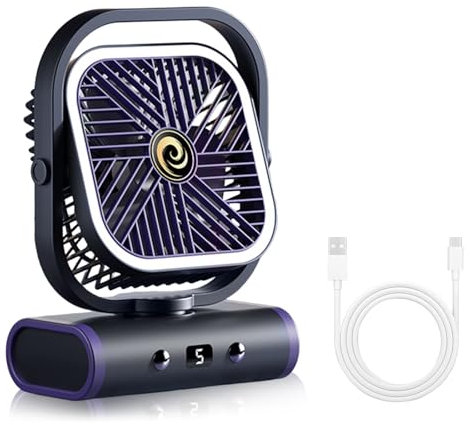 XiXiRan Ventilatore da Tavolo, Ventilatore da Scrivania Usb, Testa Girevole a 360° Ventola di Raffreddamento,con Flusso d'Aria Forte a 5 Velocità