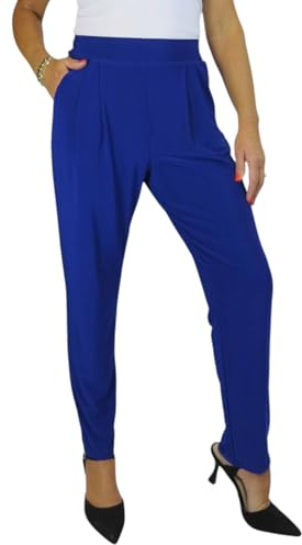 Paulo Due Smart Pull On Trousers for Women High Rise Elasticated Waist | Ladies Tapered Leg Trousers, Stretch On, Lightweight Trouser UK, Smart Office