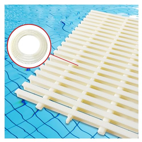 ZHANGGL Rejilla de Drenaje para Piscina, Rejilla Rectangular de plástico para canaletas, Filtro Flexible para canaletas, empalmable (Color: Beige, tamaño: 7.9 x 39.3 Pulgadas, 15 Unidades)