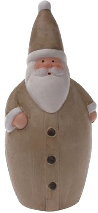Deko AS GmbH Weihnachtsmann Figur Santa Claus aus Keramik Dekofigur Weihnachten - Beige-Naturweiß - ca. 15 x 7 cm 88586