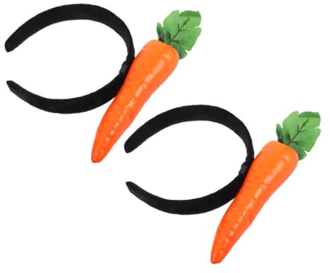 COLLBATH 2 Stück Plüsch Karotten Haarreif Realistisch Ostern Haarreifen Weicher Haarschmuck für Party Geburtstag Kostüm und Cosplay Lustige Kopfbedeckung Bequem und Vielseitig Einsetzbar