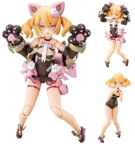 DEXSHUN Megami Device-PUNI-MOFU-KuroMao Figur Bewegliche Statue mit Mehrere Zubehör PVC Actionfigur Sammlerstück Dekoration Geschenke 13cm