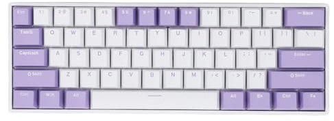 Dpofirs Drahtlose Mechanische RGB-Tastatur, 60% Kompaktes Design für Gaming und Arbeiten für, Weiße ABS-Unterschale