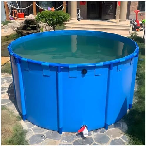 Überirdischer PVC-Pool aus Segeltuch für Teiche und Aquarien, 300 cm x 100 cm, gerahmte Teichfolie mit Ablassventil, ideal für Koi-Fischtanks und Außenpools
