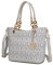 MKF Collection Umhängetasche für Damen, PU-Leder, Taschenbuch, Top-Griff, Crossbody-Tasche, Handtasche, Kissaten Weiß, Large