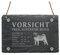 Mops - Schild aus Schiefer - Vorsicht freilaufender Hund Türschild 22 x 16 cm