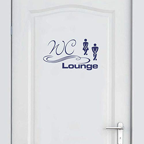 INDIGOS UG - Wandtattoo Wohnzimmer - Wandaufkleber WC Lounge Türaufkleber 30cm x 17cm königsblau - Aufkleber Kinderzimmer Schlafzimmer Küche Badezimmer Büro Dekoration