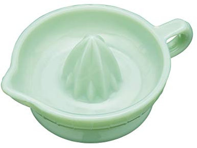 KitchenCraft Milk Glass Lemon Squeezer / Citrus Juicer, Jade Green, 17 x 12.5 x 6.5 cm
