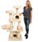 JAMAXX Premium Katzen Kratzbaum XXL H160cm, extra-stabil Dicke Stämme, super weiches Plüsch PCT6002 beige