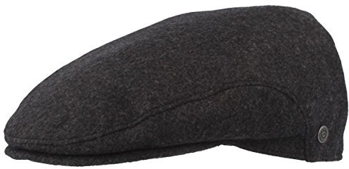 bugatti - Winter Schiebermütze | Flatcap | Schirmmütze mit Windstopper Membran & ausklappbarem Ohrenschutz – aus 100% Wolle (Grau, 65)